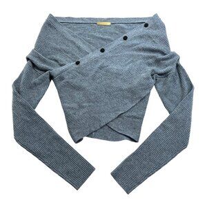 Hellessy Davis Faux Wrap Sweater in Blue